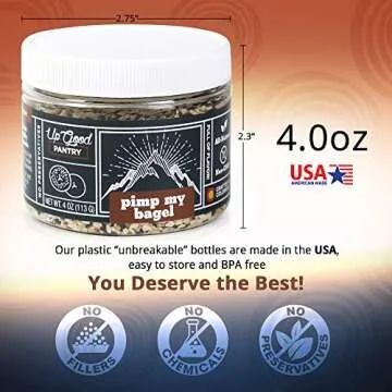 Everything Bagel Seasoning Spice Blends - UpGood Pantry | 4OZ Easy Open Jar of Everything Bagel Spice Mix | Tasty Seasoning for Meats, Sandwiches, Salads, Keto Snacks | Small Batch Blended in the USA