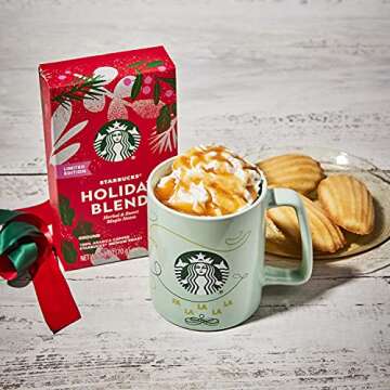 Thoughtfully Gifts, Holiday Coffee Gift Set, Officially Licensed, Includes Ceramic Mug and Holiday Blend Medium Roast Coffee