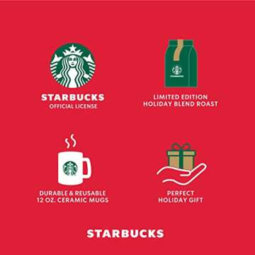 Thoughtfully Gifts, Holiday Coffee Gift Set, Officially Licensed, Includes Ceramic Mug and Holiday Blend Medium Roast Coffee