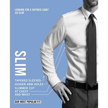 Calvin Klein Men's Non Iron Stretch Slim Fit Unsolid Solid Dress Shirt, French Blue, 15.5" Neck 32"-33" Sleeve