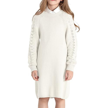 BOBOYOYO Girls Sweater Dress Comfortable Knitted Style