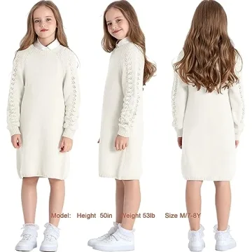 BOBOYOYO Girls Sweater Dress Comfortable Knitted Style