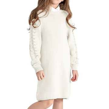 BOBOYOYO Girls Sweater Dress Comfortable Knitted Style