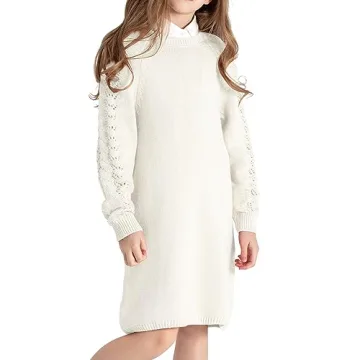 BOBOYOYO Girls Sweater Dress Comfortable Knitted Style