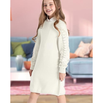 BOBOYOYO Girls Sweater Dress Comfortable Knitted Style