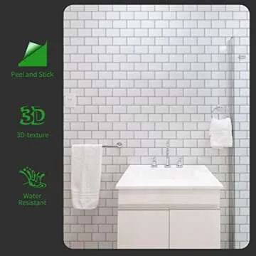 LONGKING White Subway Peel and Stick Kitchen Backsplash