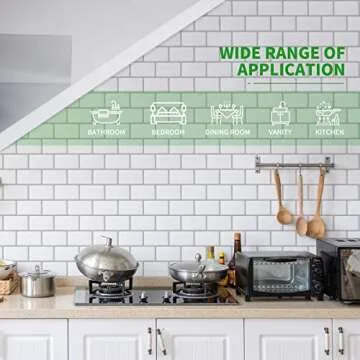 LONGKING White Subway Peel and Stick Kitchen Backsplash