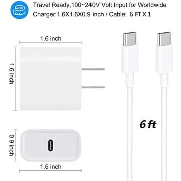 USB C Fast Charger for iPad with 6FT Cable