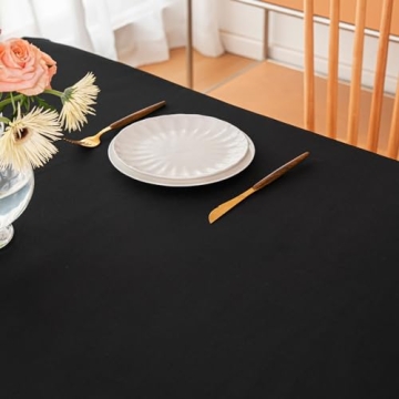 Hstbgdlk Black 6FT Tablecloth - Water Resistant & Fitted