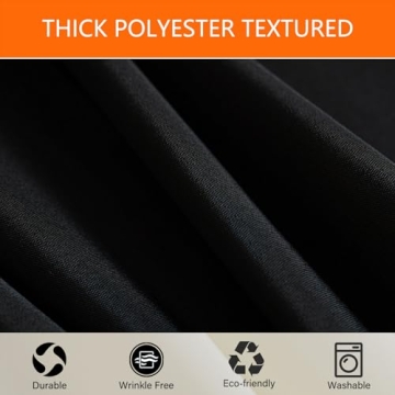Hstbgdlk Black 6FT Tablecloth - Water Resistant & Fitted