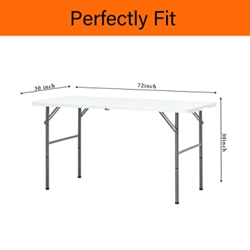 Hstbgdlk Black 6FT Tablecloth - Water Resistant & Fitted