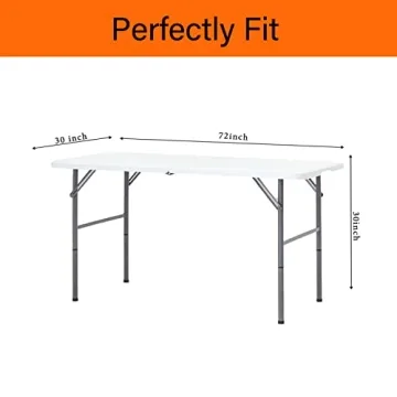 Hstbgdlk Black 6FT Tablecloth - Water Resistant & Fitted