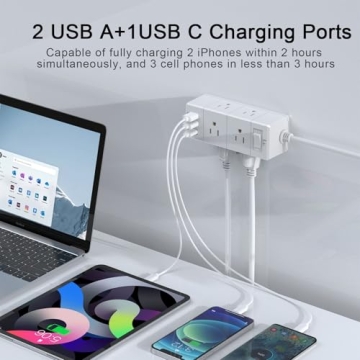 5Ft Surge Protector Power Strip with 6 Outlets and USB