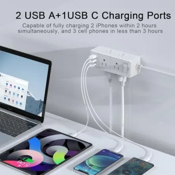 5Ft Surge Protector Power Strip with 6 Outlets and USB