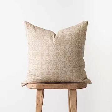 Woven Nook - Modern & Luxurious Decorative Boho Throw Pillow Covers - Durable Quality & Machine Washable - 100% Cotton Canvas - Wells Set - 4 Pack (18x18)