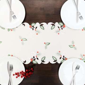 Grelucgo Embroidered Nutcrackers Xmas Merry Christmas Table Runner (14x69 inches)