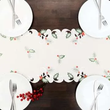 Grelucgo Embroidered Nutcrackers Xmas Merry Christmas Table Runner (14x69 inches)