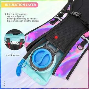 Stylish Hydration Backpack with 2L Bladder for Festivals