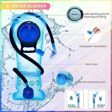 Stylish Hydration Backpack with 2L Bladder for Festivals