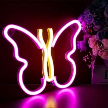 Butterfly Neon Light for Bedroom Decor and Gifts