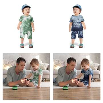 Toddler Baby Boy Summer Outfits Clothes Tie Dye Shirt and Short Set for Boys 4-Piece 3T