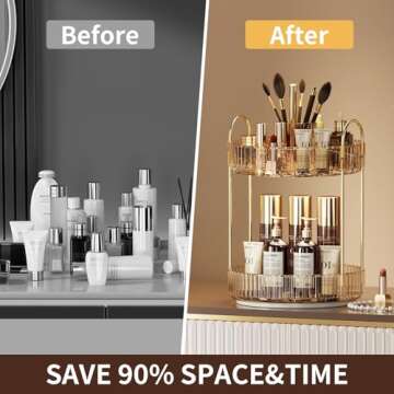 360 Rotating Makeup Organizer for Skincare & Cosmetics