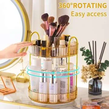 360 Rotating Makeup Organizer for Skincare & Cosmetics