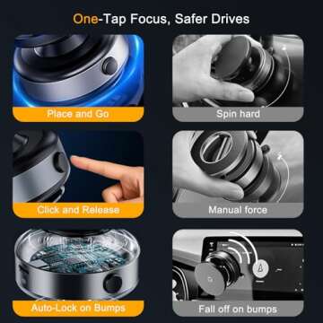 Jkoailiwi 360-Degree Electric Vacuum Phone Mount for Cars