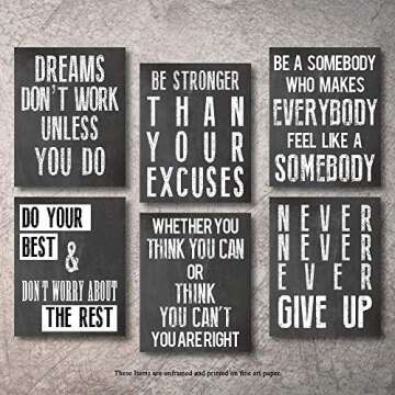 Inspirational Wall Art Poster Prints Quote Positive Affirmation Motivational Wall Art Quotes Picture...