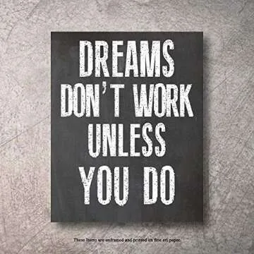 Inspirational Wall Art Poster Prints Quote Positive Affirmation Motivational Wall Art Quotes Pictures fun Office Wall Decor Artwork Art for living room bedroom walls office art (Black, 6,8x10)