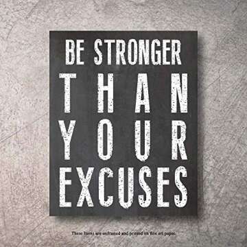 Inspirational Wall Art Poster Prints Quote Positive Affirmation Motivational Wall Art Quotes Pictures fun Office Wall Decor Artwork Art for living room bedroom walls office art (Black, 6,8x10)