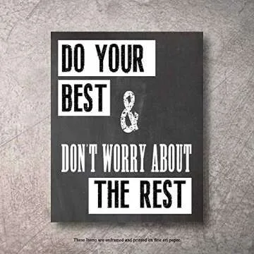 Inspirational Wall Art Poster Prints Quote Positive Affirmation Motivational Wall Art Quotes Pictures fun Office Wall Decor Artwork Art for living room bedroom walls office art (Black, 6,8x10)