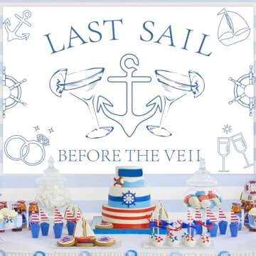 Jollyboom Last Sail Before The Veil Bachelorette Party Decorations, Last Sail Before The Veil Backdr...
