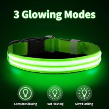 PcEoTllar Lighted Dog Collars: Safe, Rechargeable & Waterproof LED Options for All Dogs