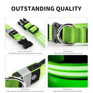 PcEoTllar LED Dog Collar - Rechargeable & Waterproof