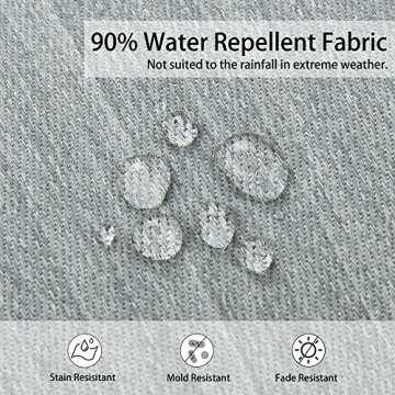 Magpie Fabrics Indoor Outdoor Cushion Cover Replacement 2 Pack, NO Insert! Water Repellent Slipcover with Ties Christmas Decor for Patio Garden Chair Seat Sofa Bench Wicker(Grey Linen, 20x18x4 Inch)