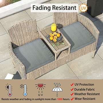 Magpie Fabrics Indoor Outdoor Cushion Cover Replacement 2 Pack, NO Insert! Water Repellent Slipcover with Ties Christmas Decor for Patio Garden Chair Seat Sofa Bench Wicker(Grey Linen, 20x18x4 Inch)