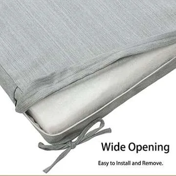 Magpie Fabrics Indoor Outdoor Cushion Cover Replacement 2 Pack, NO Insert! Water Repellent Slipcover with Ties Christmas Decor for Patio Garden Chair Seat Sofa Bench Wicker(Grey Linen, 20x18x4 Inch)