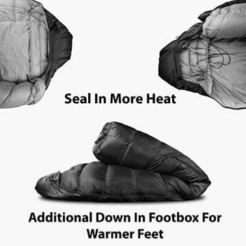 Summit Down Sleeping Bag 30 Degree (30°F) 800+ Fill Power Water Resistent Under 2lbs Ultralight Backpacking Mummy Sleeping Bag for Hiking Hunting Survival & Camping by Outdoor Vitals