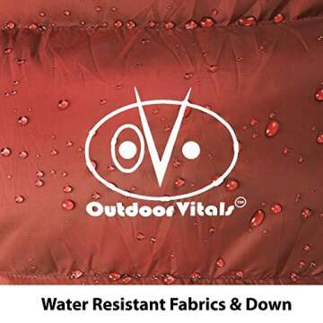 Summit Down Sleeping Bag 30 Degree (30°F) 800+ Fill Power Water Resistent Under 2lbs Ultralight Backpacking Mummy Sleeping Bag for Hiking Hunting Survival & Camping by Outdoor Vitals