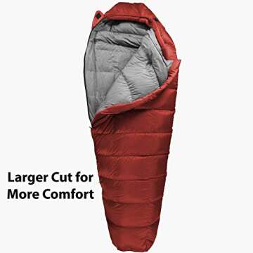 Summit Down Sleeping Bag 30 Degree (30°F) 800+ Fill Power Water Resistent Under 2lbs Ultralight Backpacking Mummy Sleeping Bag for Hiking Hunting Survival & Camping by Outdoor Vitals
