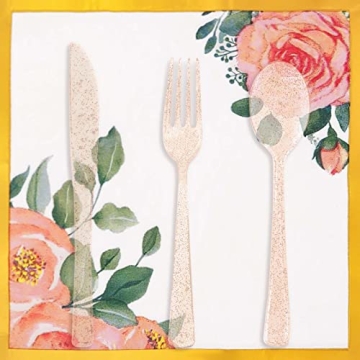 Gudvilla Floral Paper Plates Set for 50 Guests