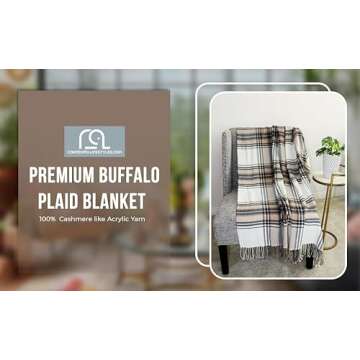 Blankets - Decorative Classic Blanket - Buffalo Plaid Throw Blanket - Comfortable and Ultra-Soft - Lightweight & Indoor Outdoor Blanket - Ideal for Living Room, Couch, Travelling Good for All Seasons