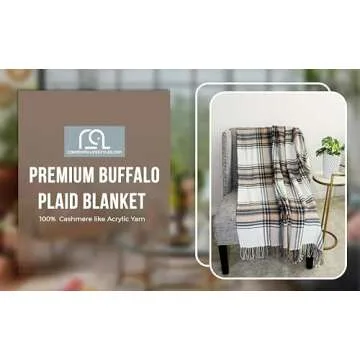 Blankets - Decorative Classic Blanket - Buffalo Plaid Throw Blanket - Comfortable and Ultra-Soft - Lightweight & Indoor Outdoor Blanket - Ideal for Living Room, Couch, Travelling Good for All Seasons