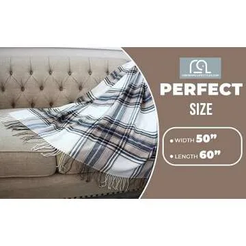 Blankets - Decorative Classic Blanket - Buffalo Plaid Throw Blanket - Comfortable and Ultra-Soft - Lightweight & Indoor Outdoor Blanket - Ideal for Living Room, Couch, Travelling Good for All Seasons
