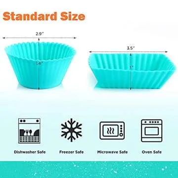 IPOW 24 Pack Silicone Cupcake Baking Cups - Reusable & Versatile