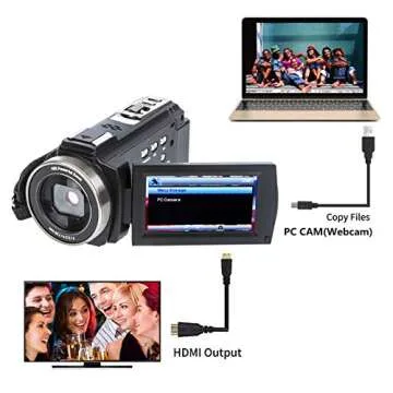 YEEHAO HD Camcorder with Wi-Fi 1080P and Night Vision