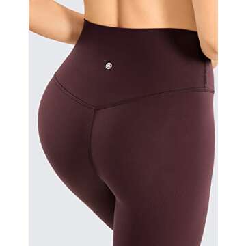 CRZ YOGA Womens Brushed Naked Feeling Workout Leggings 28"- High Waisted Gym Compression Tummy Control Yoga Pants Dark Russet Medium