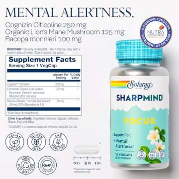 SOLARAY SharpMind Focus | No-Caffeine Mental Alertness Nootropic