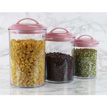 Reston Lloyd Calypso Basics Assorted Sizes Air-Tight Acrylic Storage Canisters